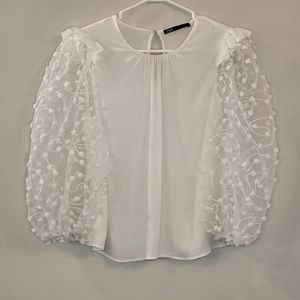 Zara white top US S, worn once,  make an offer